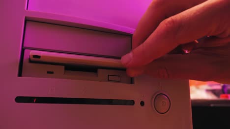 vintage computer with floppy disk drive
