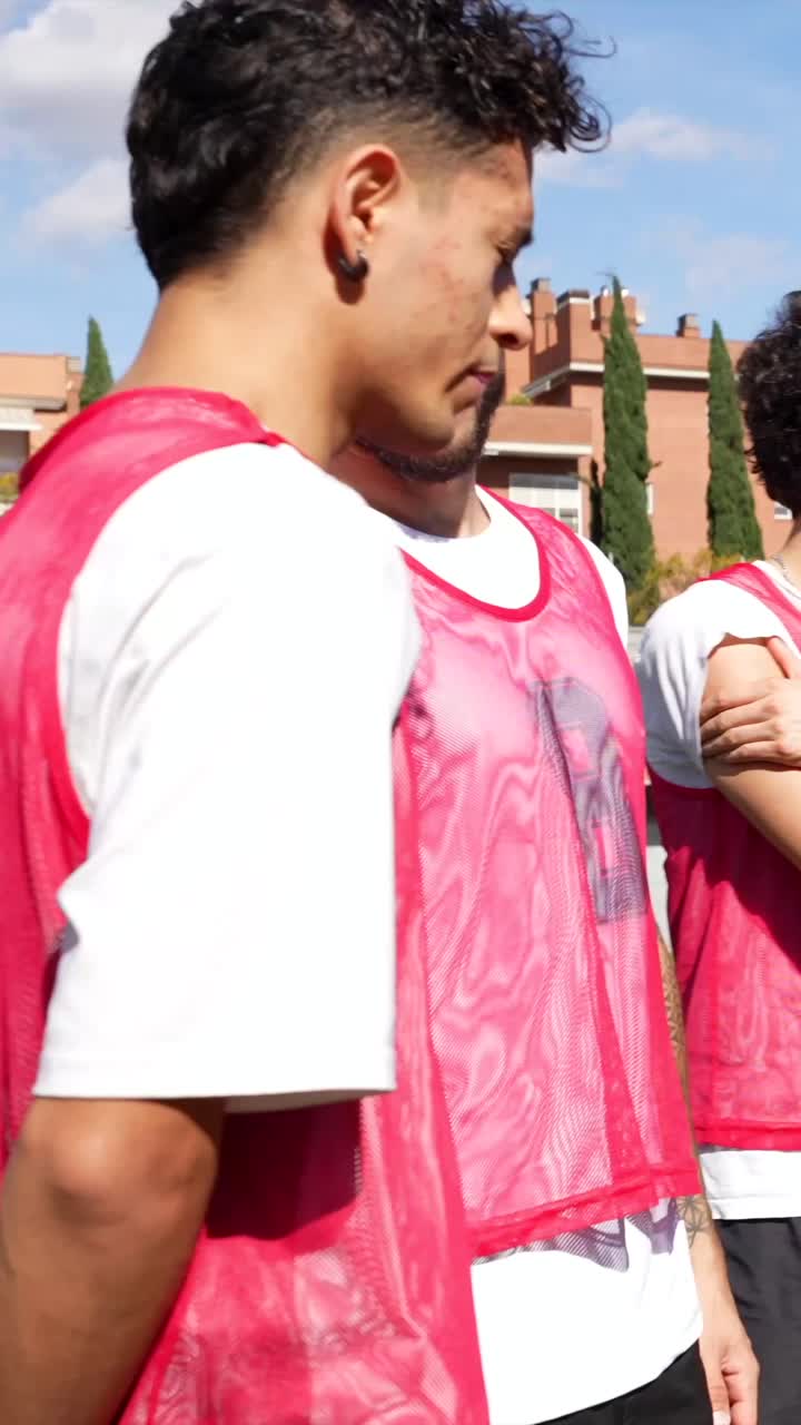 Soccer team training on the field