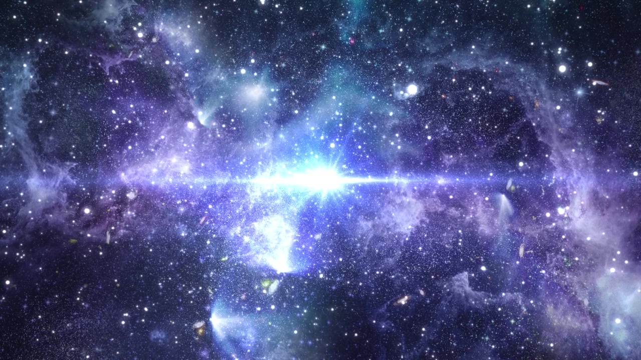 Bright Star Shining in Deep Space Nebula