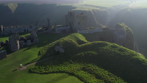 birds eye view of the ruins from dunnottar castle where the scottish crown jewels, were hidden from oliver cromwell's invading army