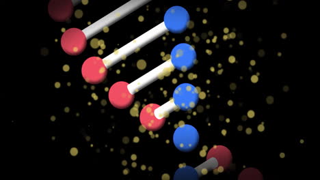 animation of dna strand over moving spots