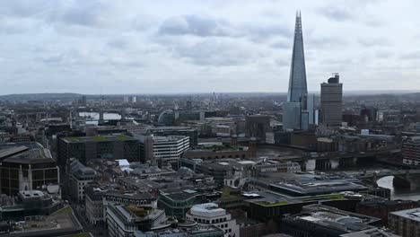 view of the shard and tower bridge from st paul's cathedral, london, united kingdom