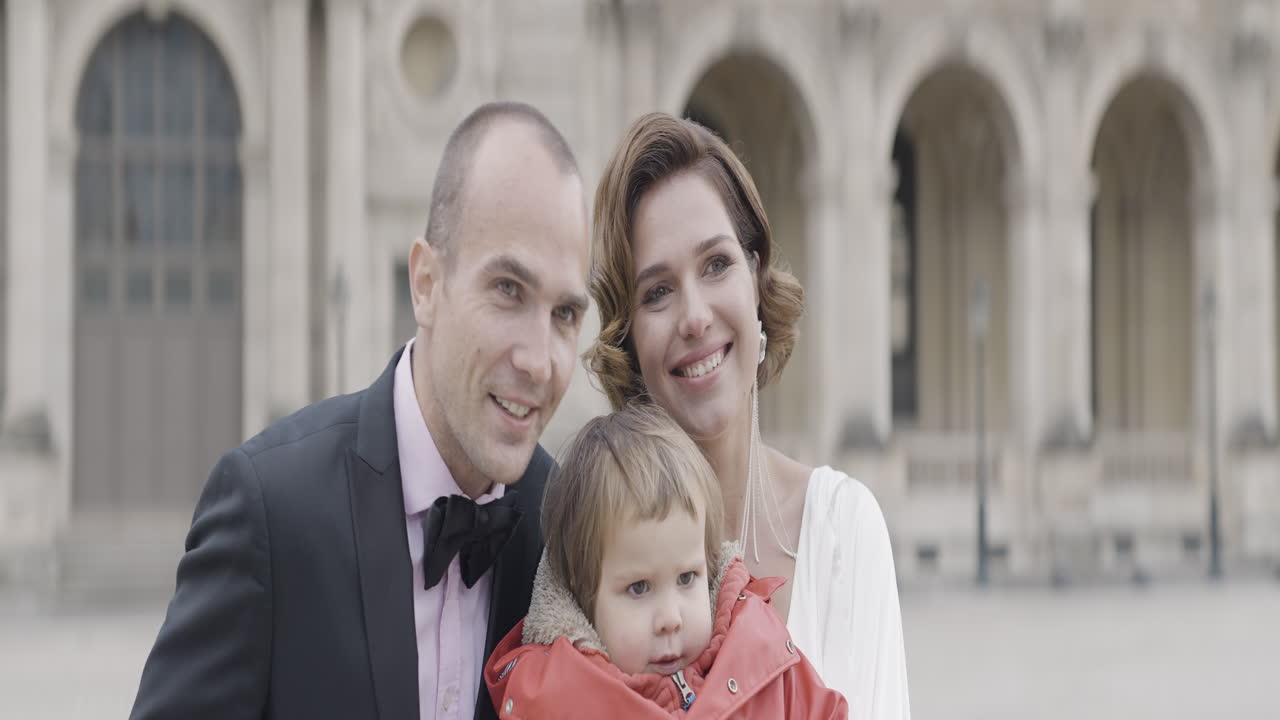 Happy Family Portrait in Paris