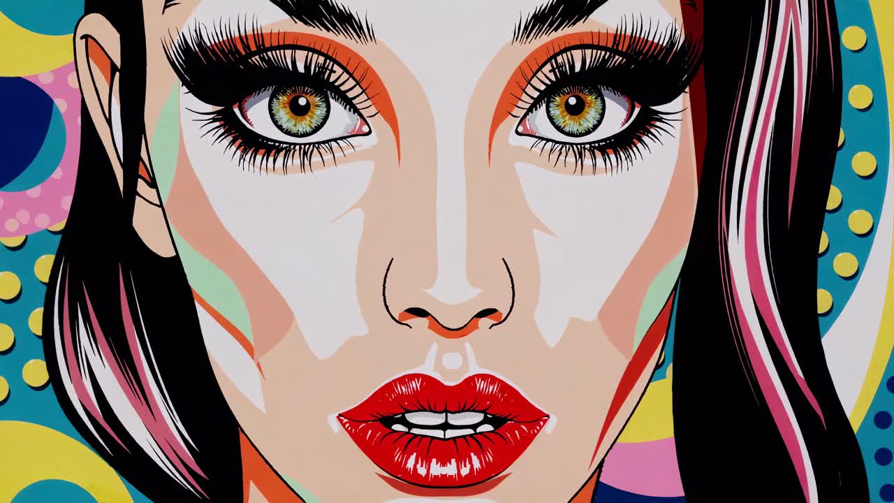 retrato de arte pop de una mujer