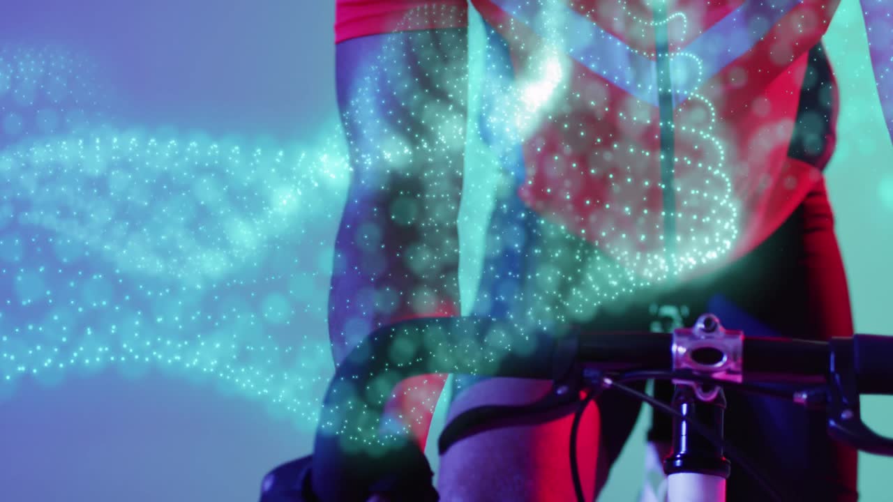 아프리카계 미국인 남성 사이클리스트의 애니메이션