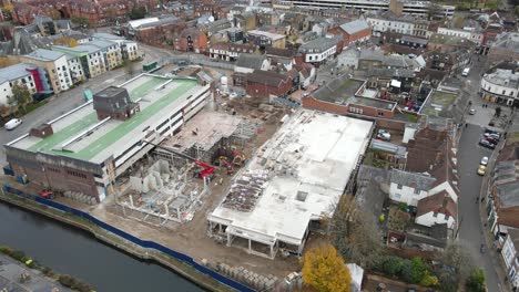 nuevo sitio de construcción herfford hertfordshire centro de la ciudad imágenes aéreas 4k