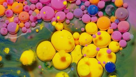 colorful bubbles in oil and water