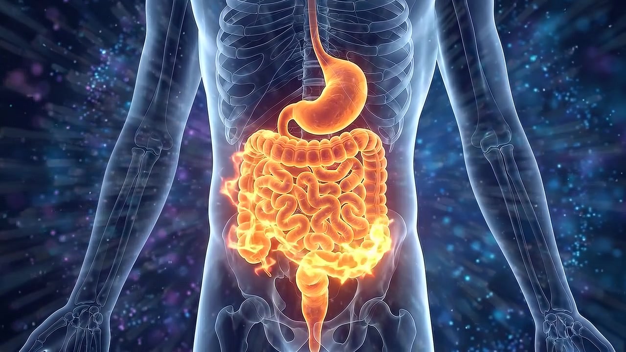Medical Animation of Human Digestive System with Inflammation
