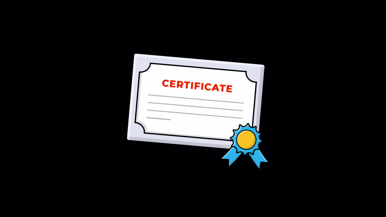 Animated Certificate with Appearing and Disappearing Ribbon Seal