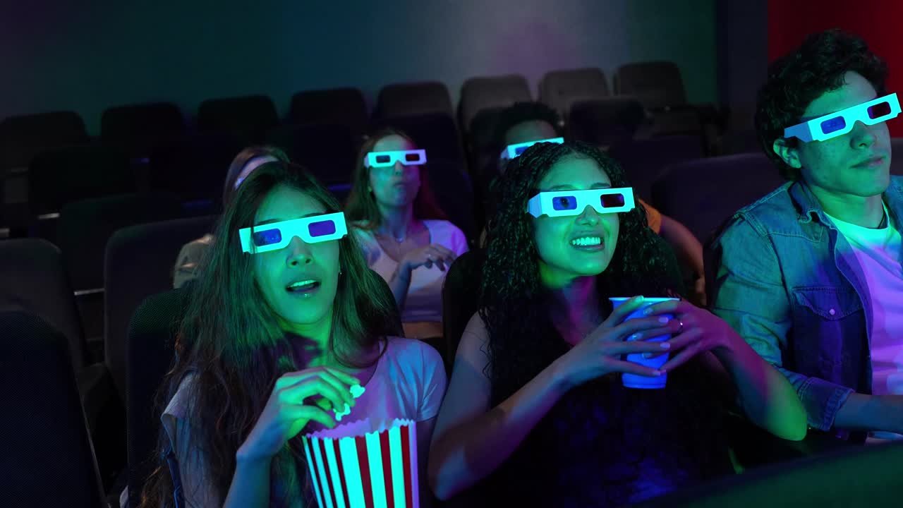 Moviegoers Enjoying a 3D Film