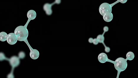 animation of 3d micro of molecules on black background