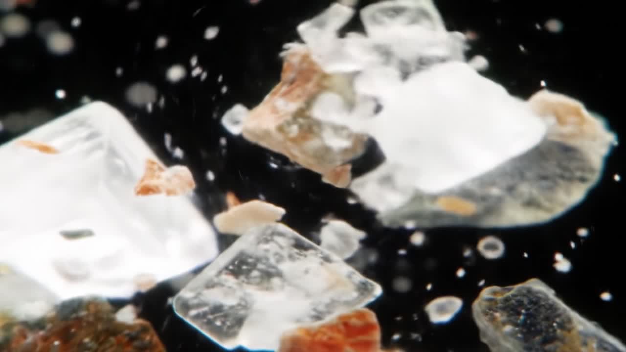 Explore the Dazzling World of Salt Crystals Under a Microscope Highlighting Unique Structures and Textures