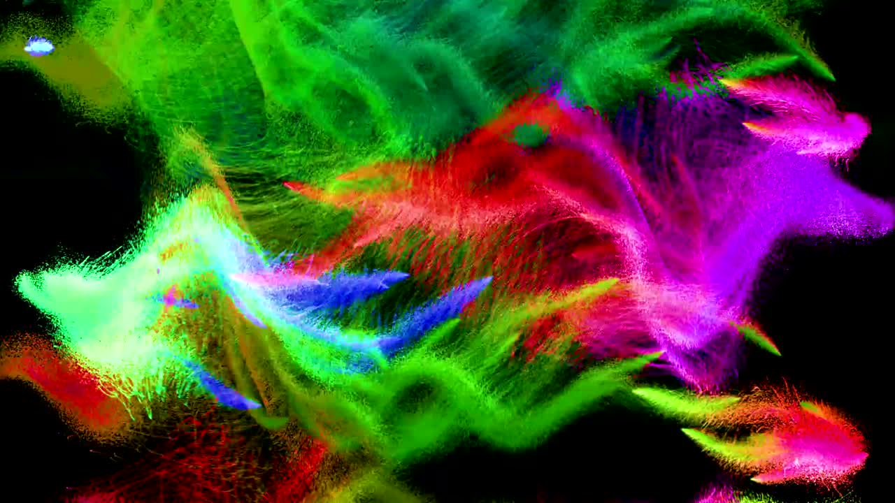 las partículas multicolores parpadean