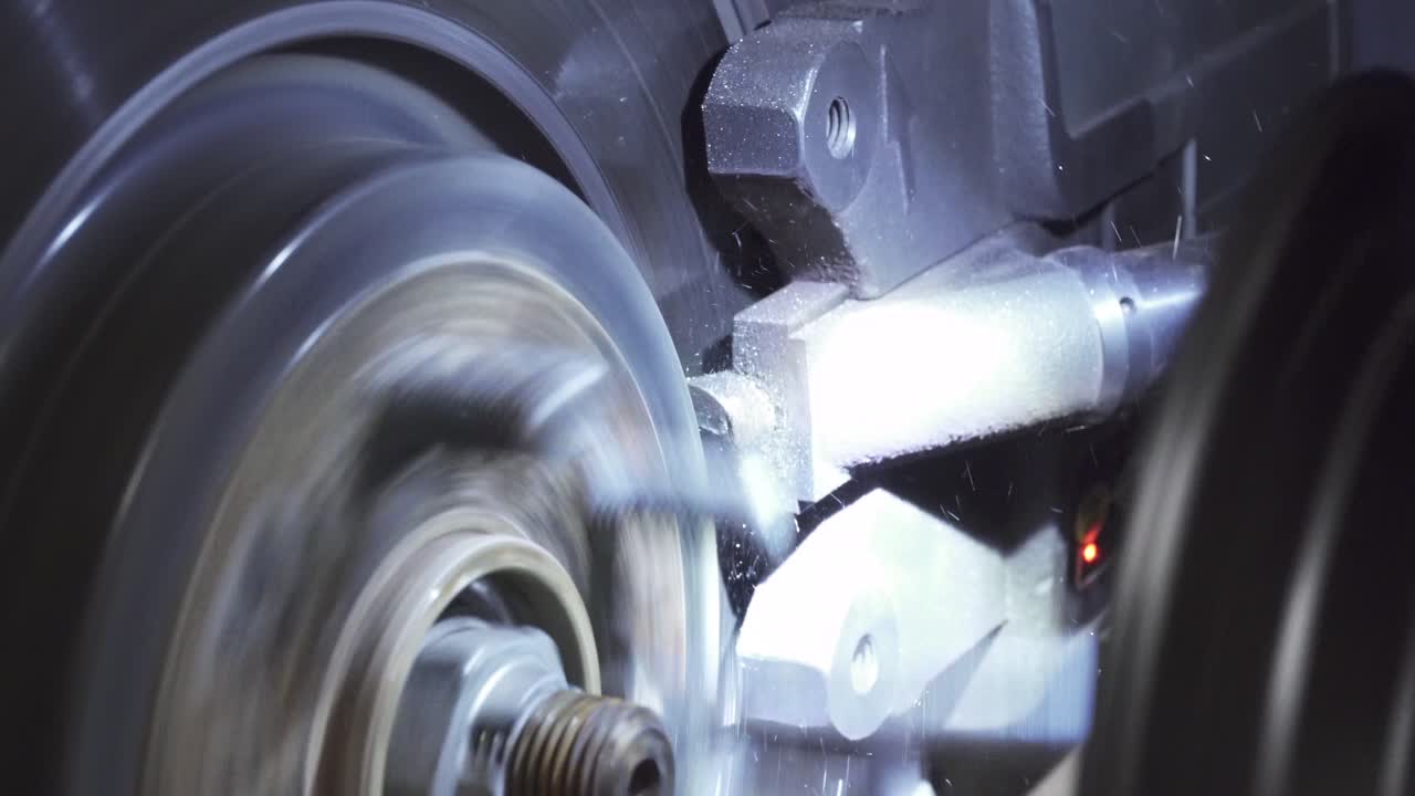 차에 있는 오래된 녹슨 브레이크 디스크를 자세히 볼 수 있습니다.