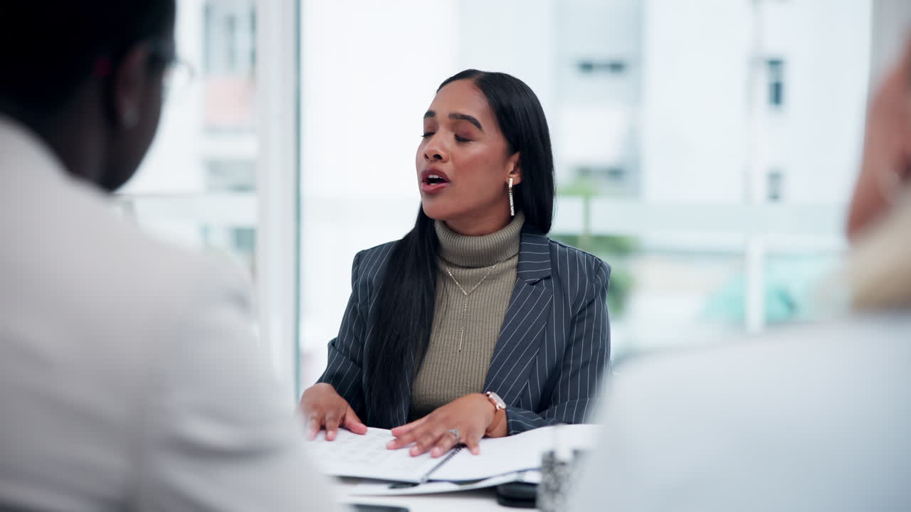 Business meeting with african american woman