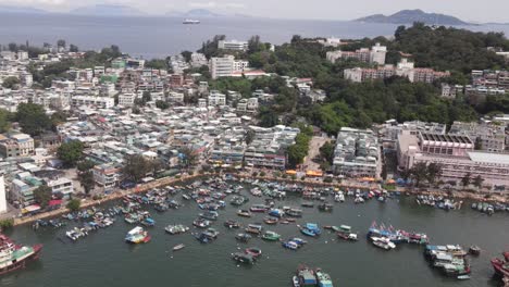 Aerial-View-Of-Marina-At-Cheung-Chau-Island-In-Hong-Kong-City