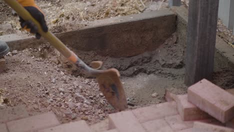 removing soil for building foundations