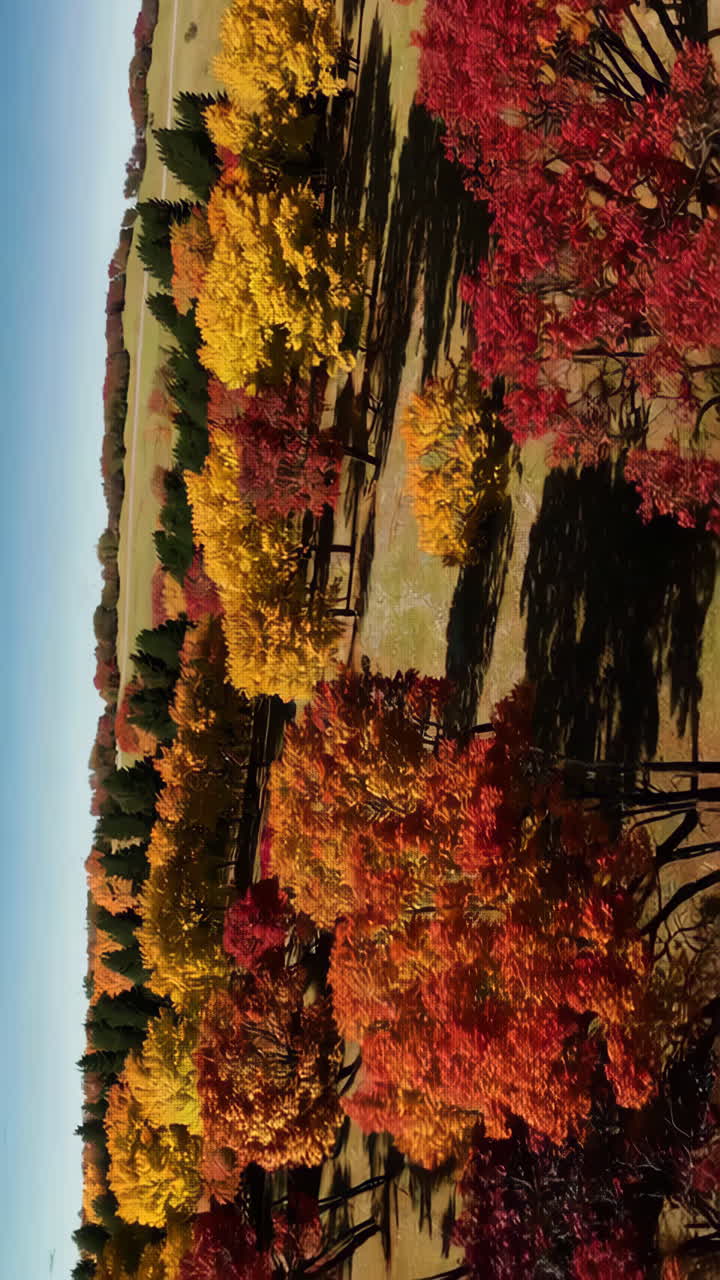 가을 잎자루 공중 사진