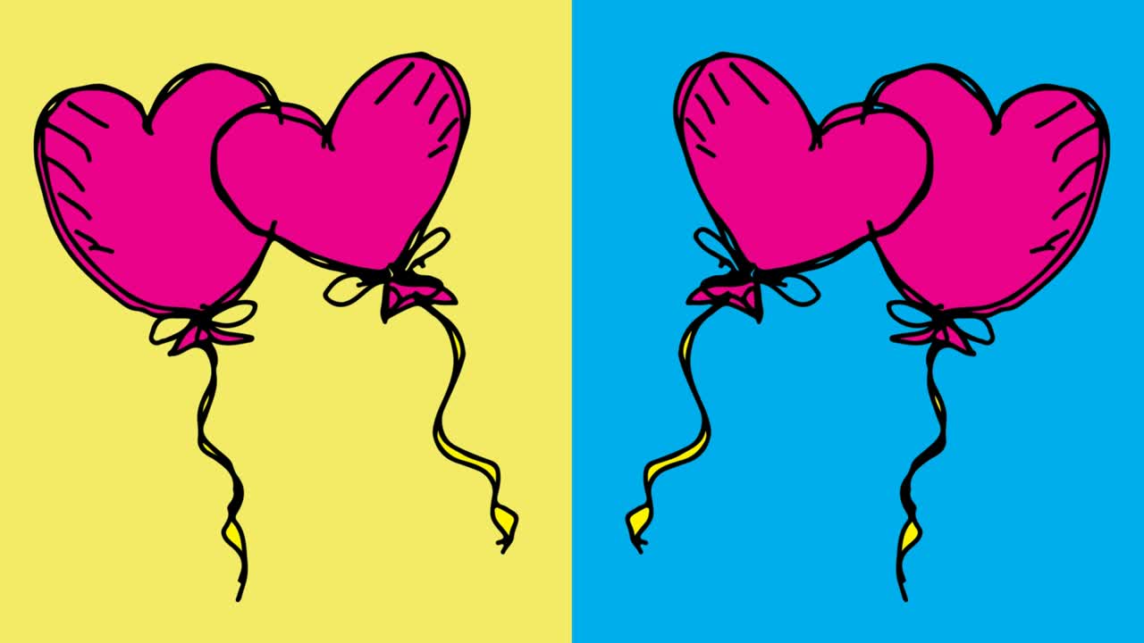 bambini che disegnano pop art sullo sfondo senza cuciture con il tema dell'amore