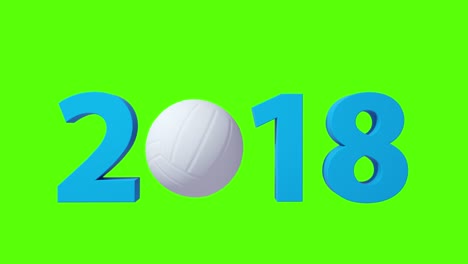 el fondo de diseño de voleibol 2018 en una pantalla verde. 4k