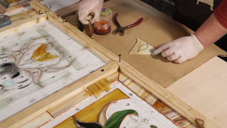 stained glass artist at work