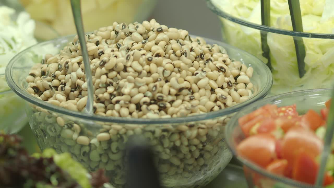 Salad Bar with Black-Eyed Peas, Tomatoes, and Lettuce