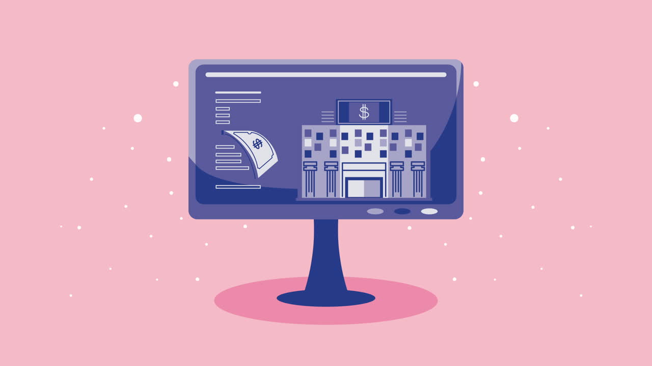 bank in der desktop-finanzanimation