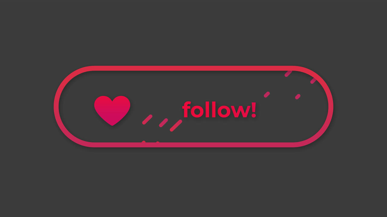 Social Media Follow Button with Heart Icon