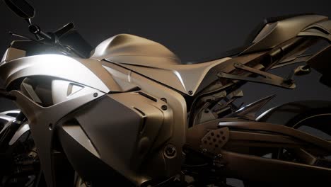 moto sport bike in dark studio with bright lights