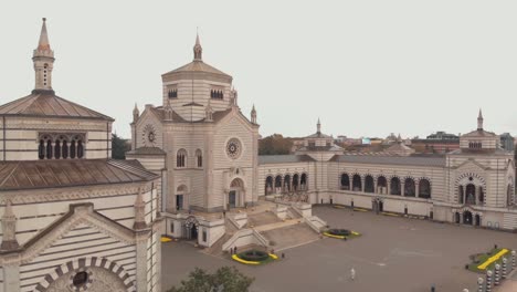 milán, cementerio del monumento, cimitero monumentale, entrada, toma aérea
