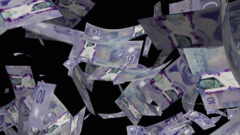 canadian 10 dollar bills falling