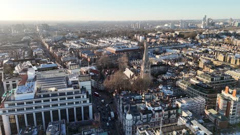kensington high street, london uk view from air