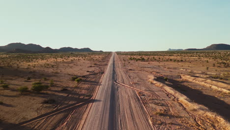 aerial view of a desert road