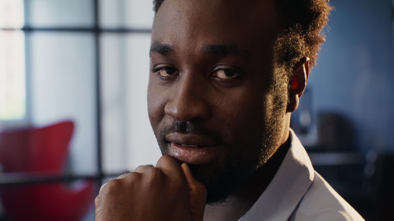 Close-up of a Man in an Office Setting