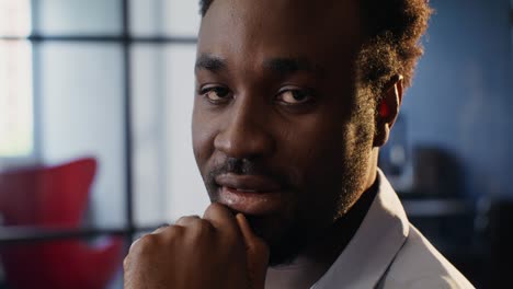 close-up of a man in an office setting