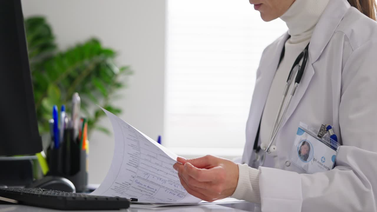Doctor reviewing medical records
