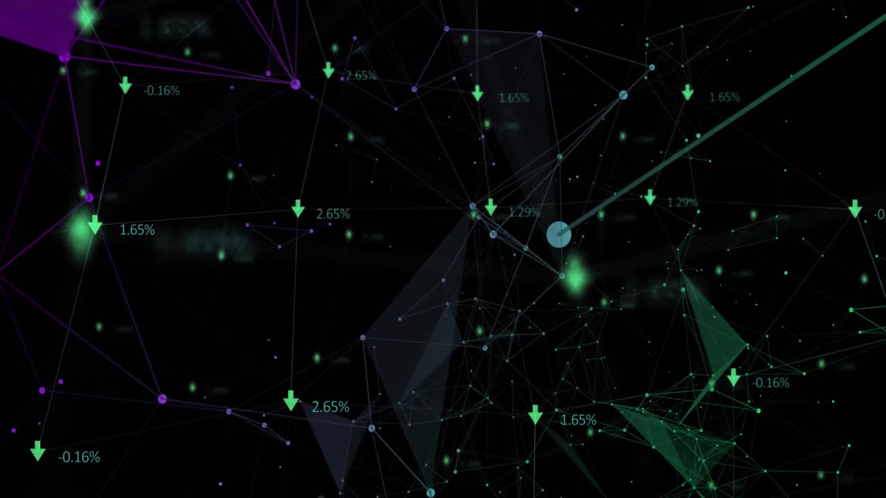 Network of connections against black background