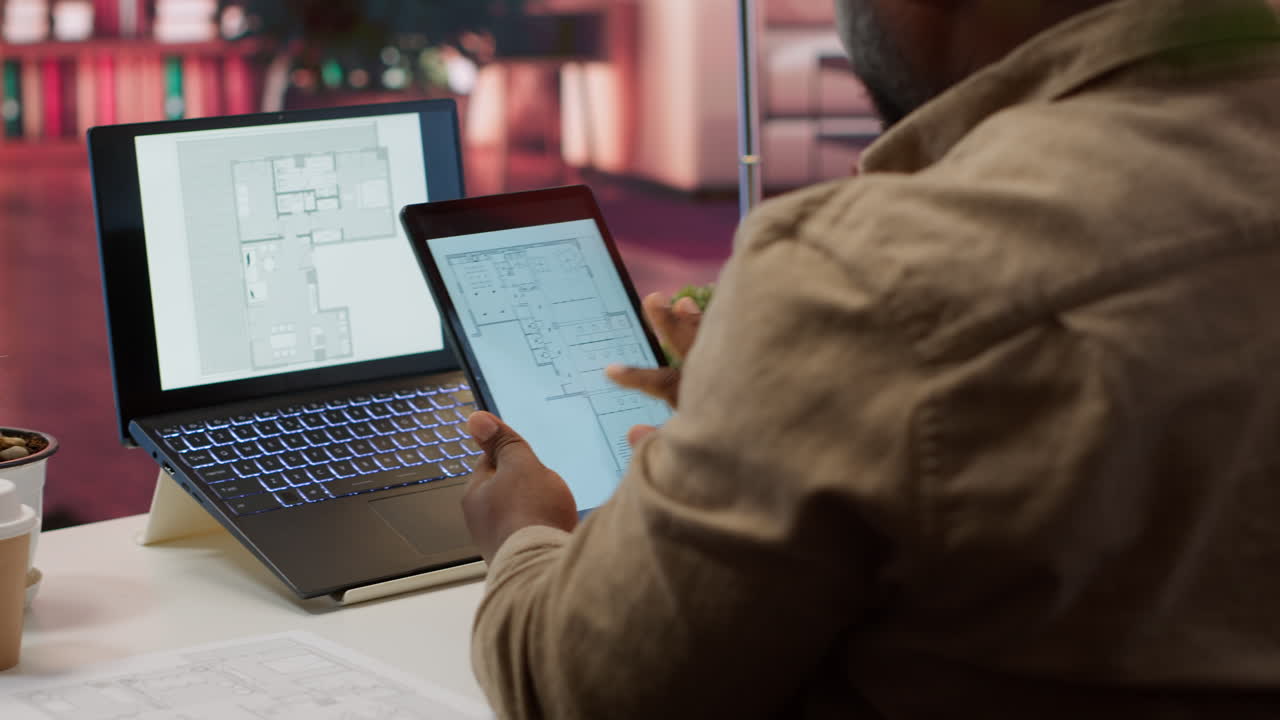 Corporate owner drafting architectural sketches for a new office