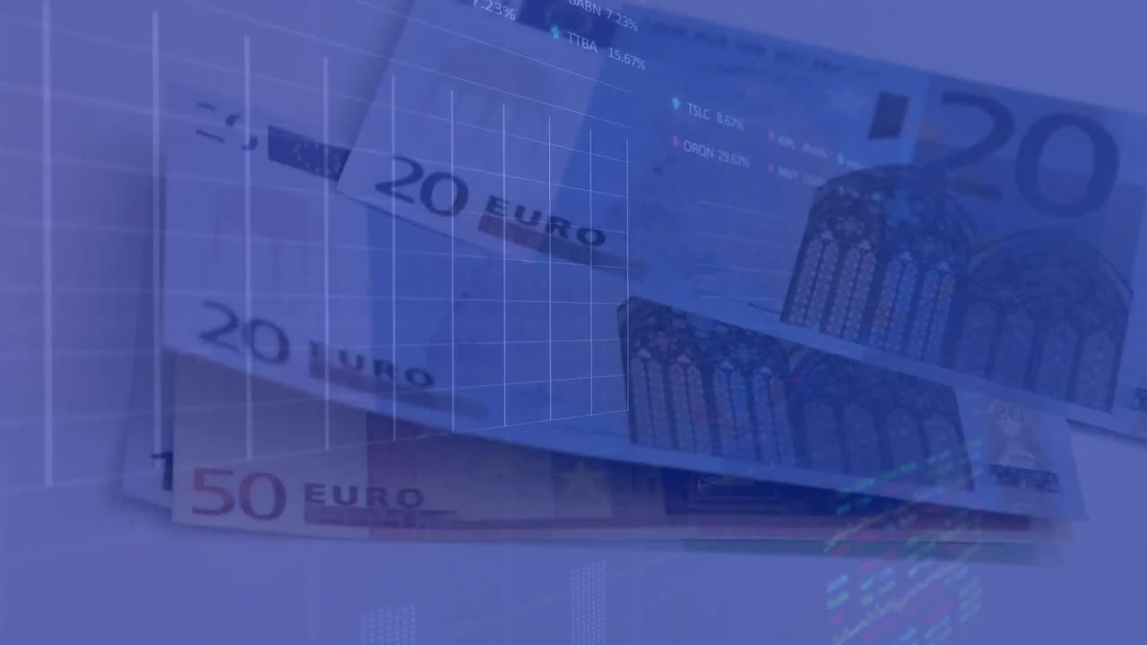 Animasjon av databehandling over pengesedler