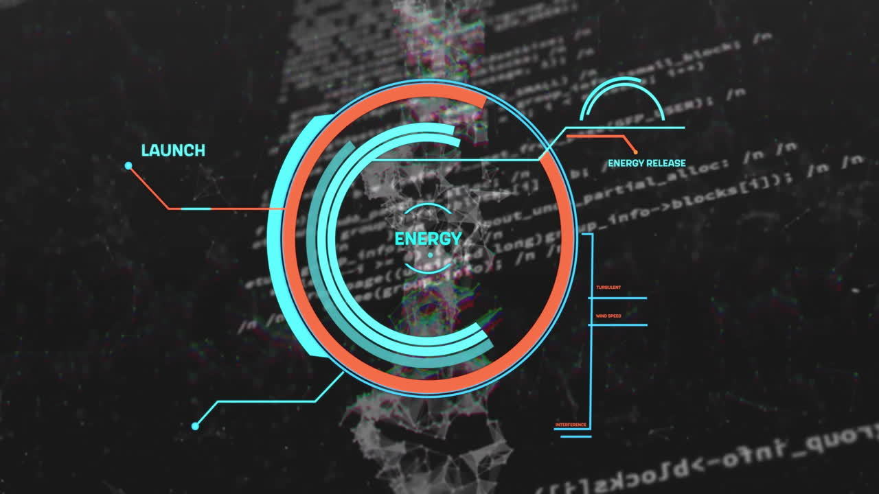 animación del procesamiento de datos digitales con escaneo de alcance sobre fondo oscuro