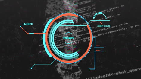 animación del procesamiento de datos digitales con escaneo de alcance sobre fondo oscuro