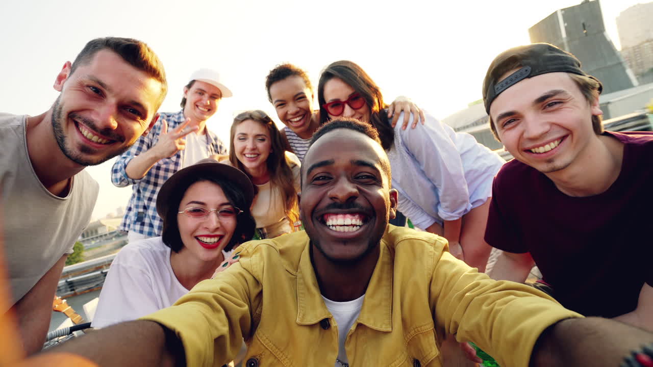Friends Enjoying a Rooftop Party
