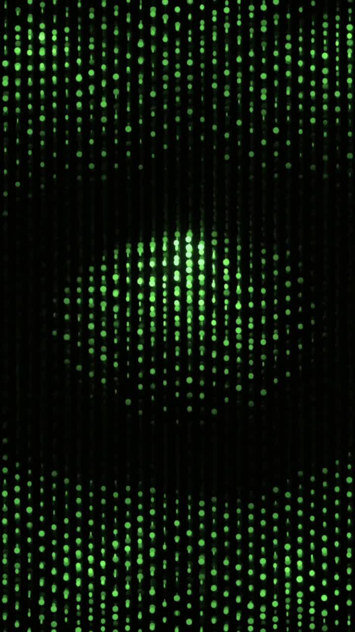Green Digital Matrix Code Falling Down Seamless Loop