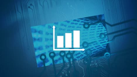 Animation-of-graph-over-computer-circuit-board