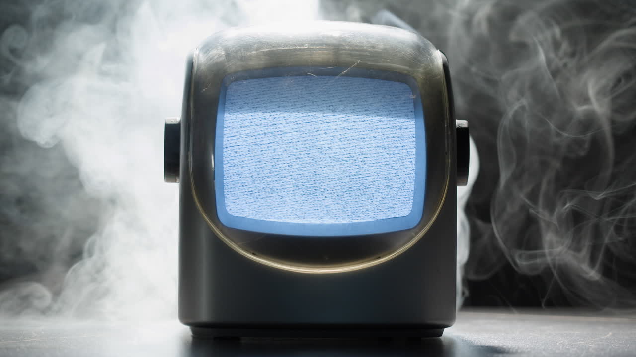 레트로 tv, 노스탈기적인 설정으로 빈티지 tv, 레트로 tv는 화면에 곡물을 표시합니다, 무서운 할로윈 밤 장치, 크로마 키 및 그린 스크린에 좋습니다.