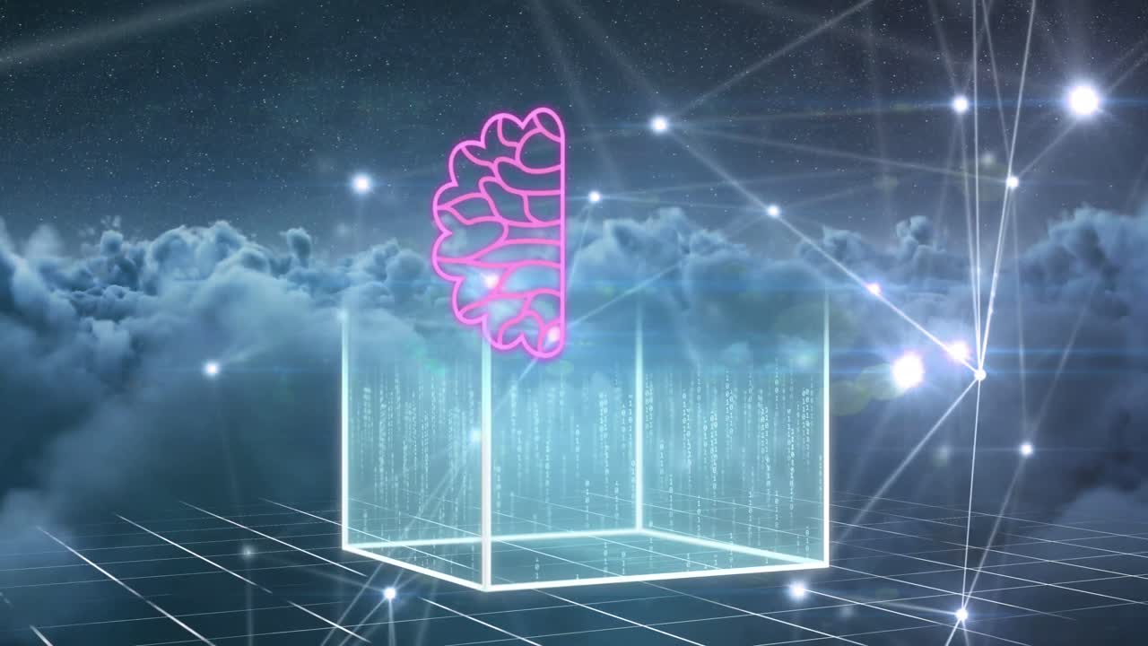 텍스트와 아이콘의 애니메이션, 클라우드 상의 데이터 처리