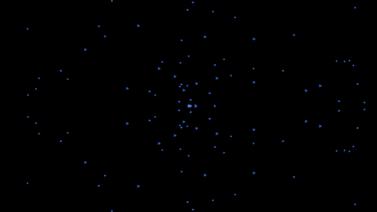 Abstract Animation of Blue Particles Moving on Black Background