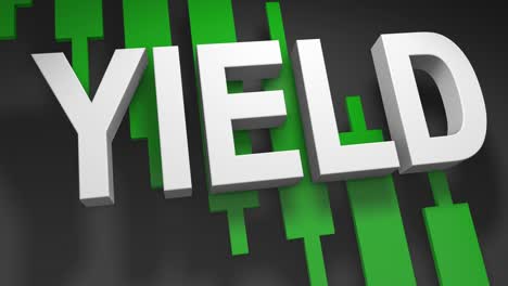 yield title graphic 3d animation for stock market