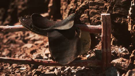 saddle and red rocks in monument valley