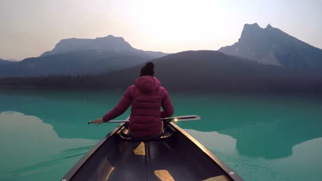 man travelling on boat in lake 4k